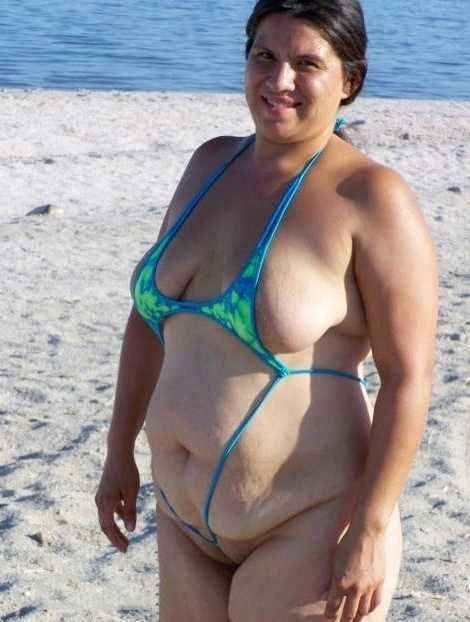 old woman in bikini inveiglement